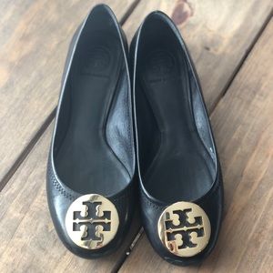 Tory Burch Black Flats